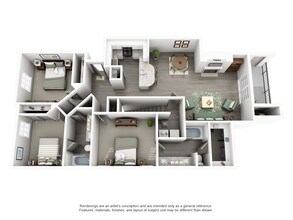 Three Bedroom / Two Bath 2221 floor plan